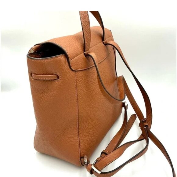 Kate Spade Leila Medium Flap Backpack Warm Gingerbread Brown Pebbled Leather Bag - Picture 6 of 8